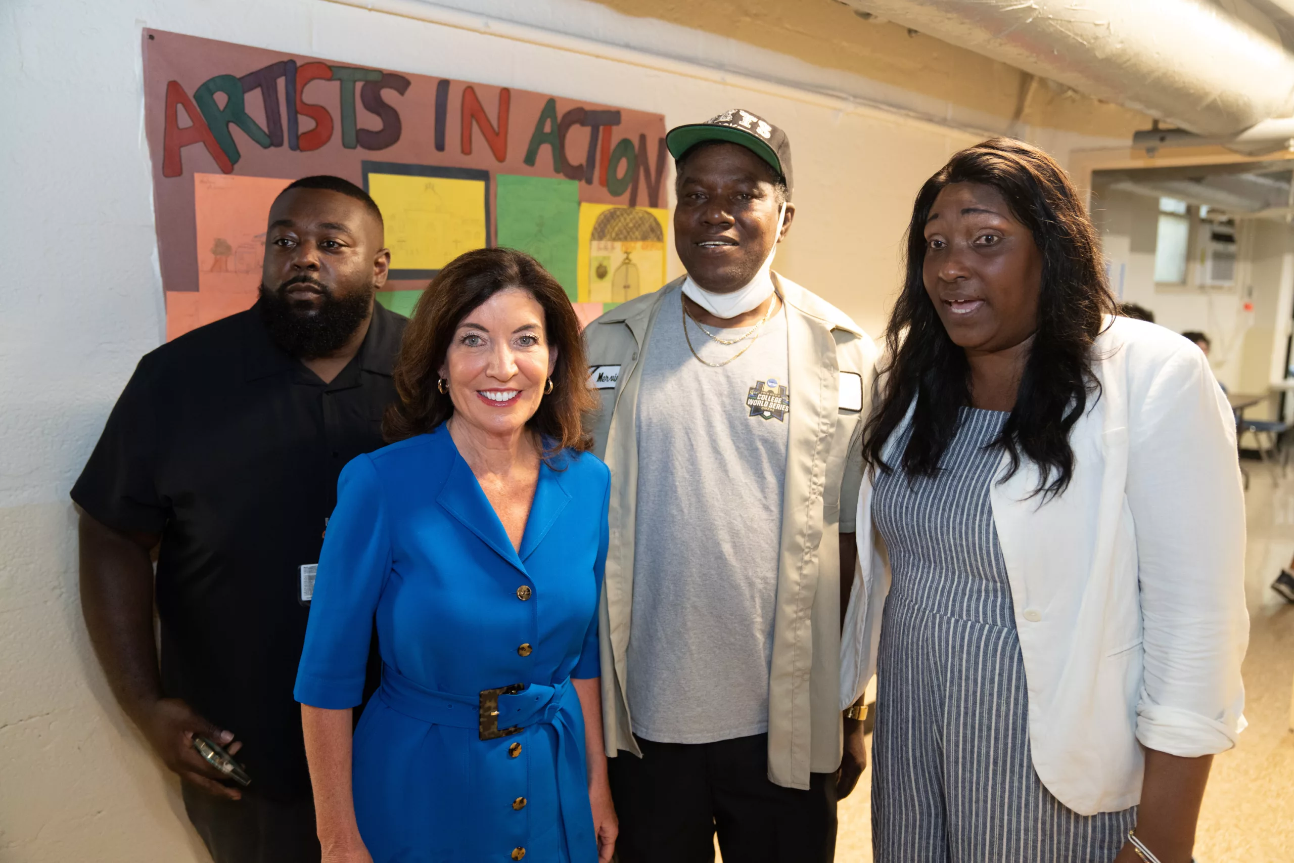 NYC Mayor Eric Adams and NY Governor Kathy Hochul Visit Woodside Houses