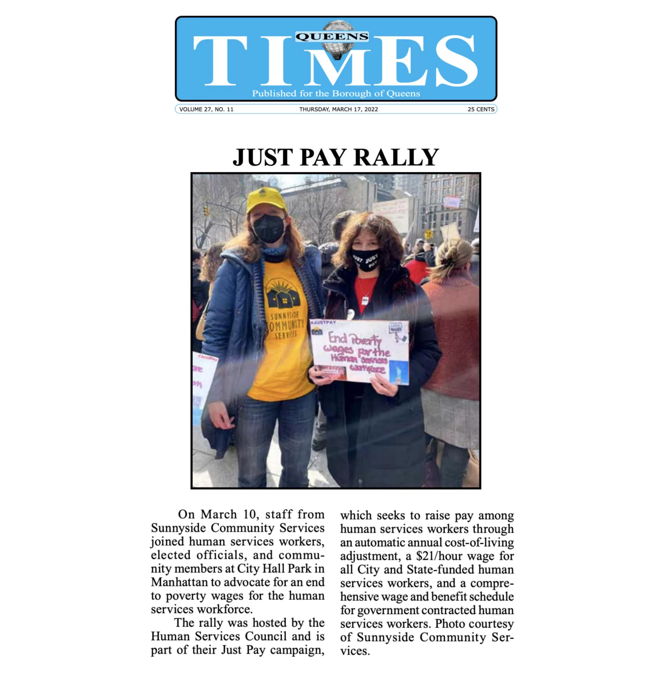 Queens Times: Just Pay Rally